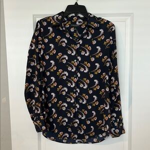 Men's Floral Pattern Shirt - Black